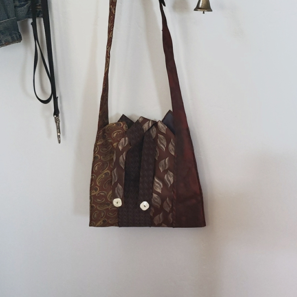 Purse Handmade Shoulder Bag from Ties / one of a kind.